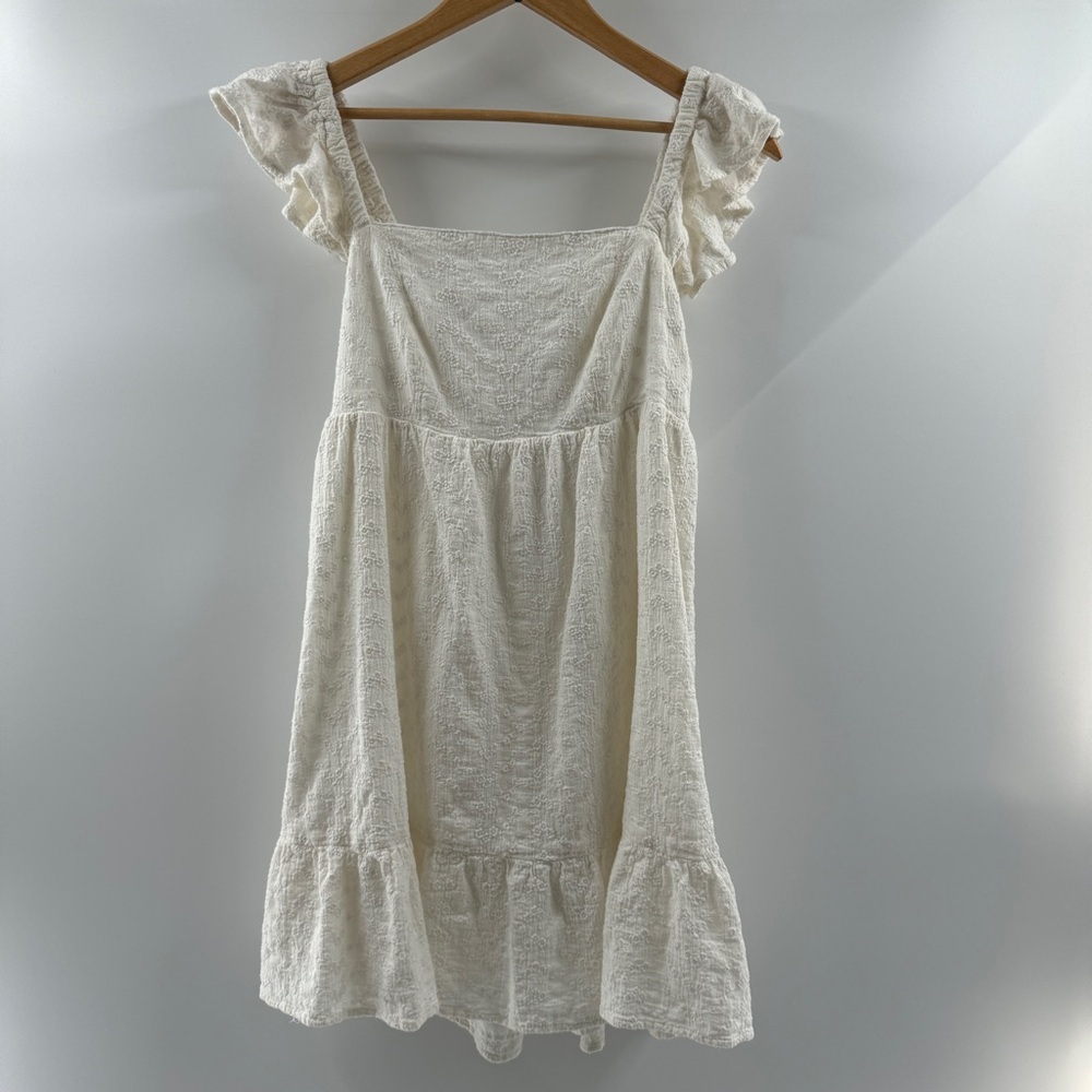Arizona Jean Co. White Ruffle Mini Dress Size Medium